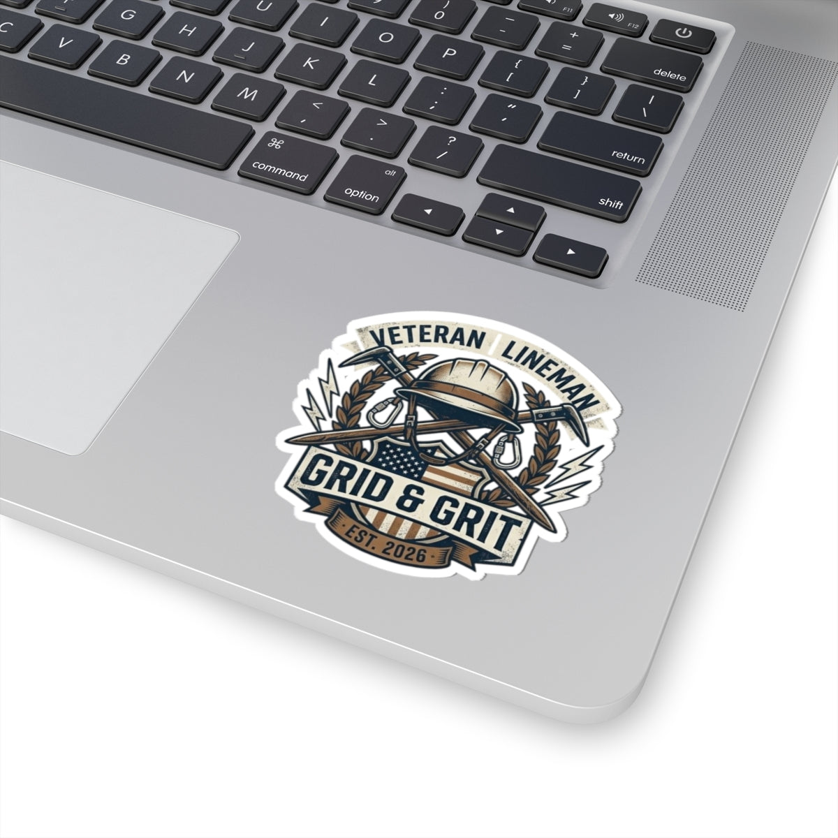 Veteran Lineman 'Grid & Grit' Kiss-Cut Sticker