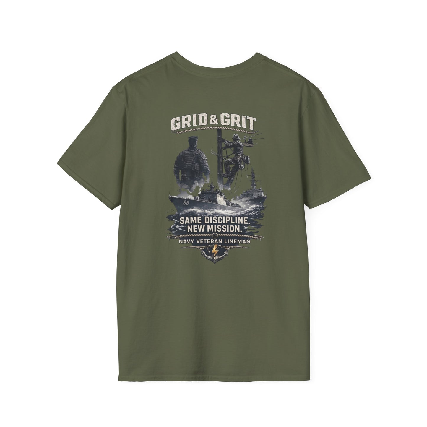 Navy Veteran Lineman Graphic T-Shirt – Same Discipline, New Mission